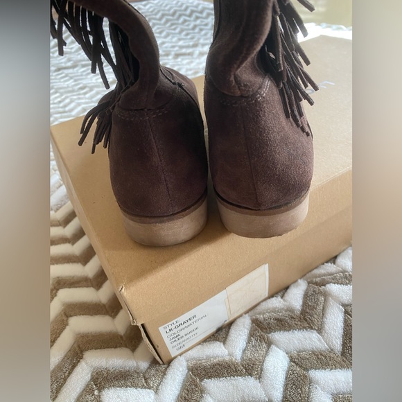 Lucky Brand Grayer Fringe Tall Boot Java Brown 9 - Picture 8 of 14